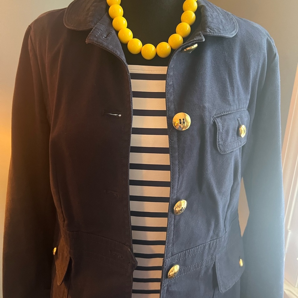 Talbots petite navy cotton jacket